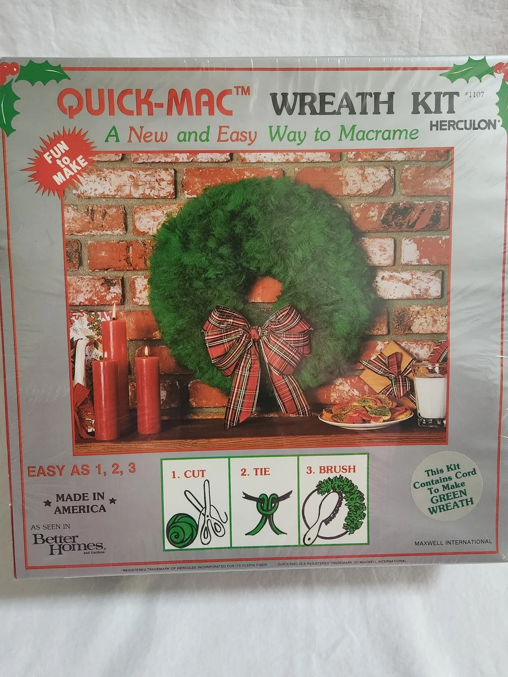 Quick-Mac Green Wreath Kit - Easy Macramé Holiday Wreath